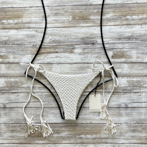 Acacia Swimwear POLIHALE Tie Side Bikini Bottom in Ivory - Picture 2 of 11